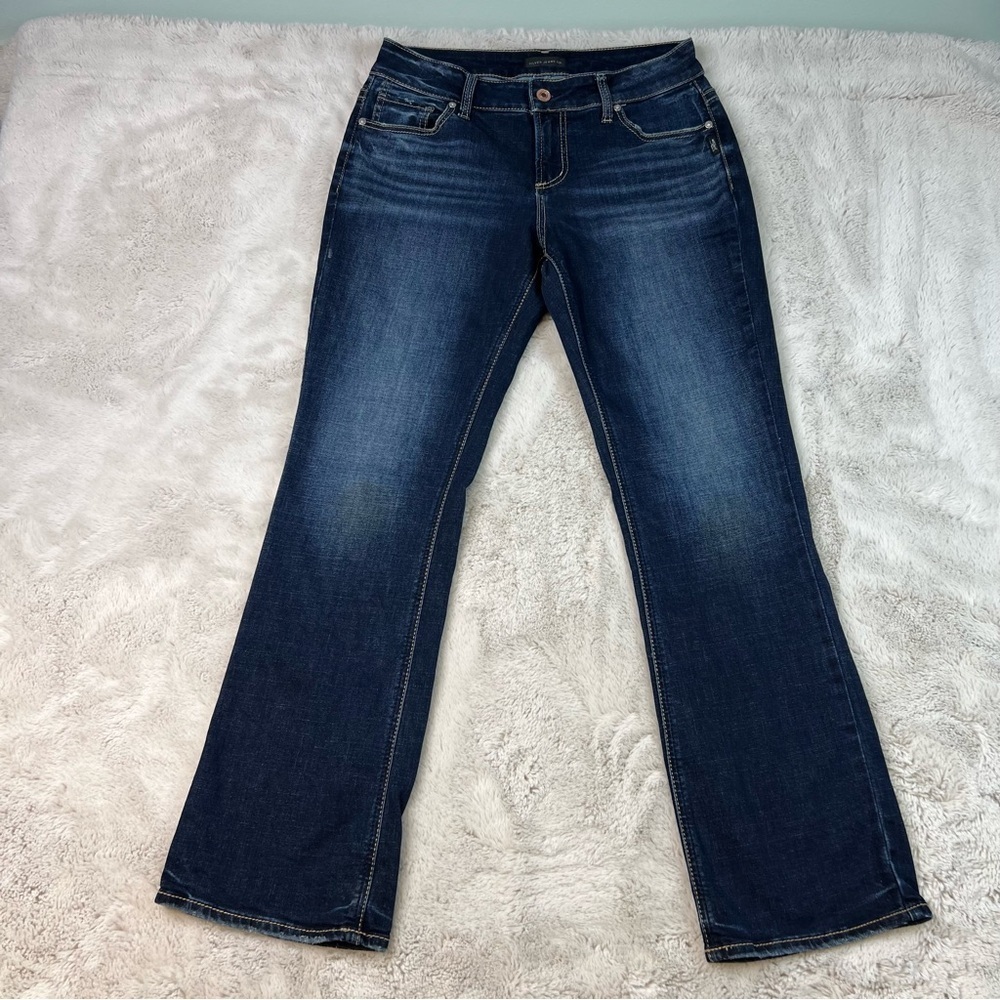 Silver Elyse Slim Boot Cut Jeans Womens 29x31 Stretch Dark Wash Denim